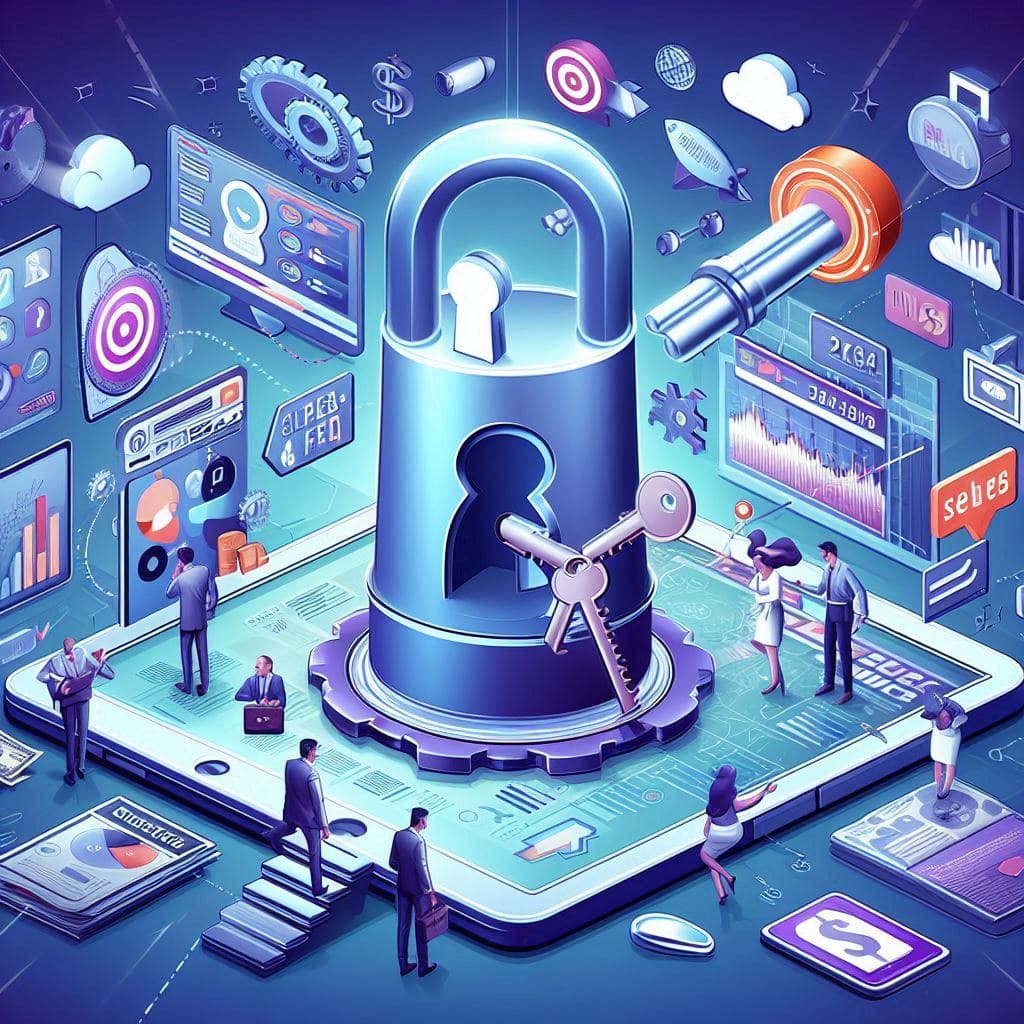 Illustration von programmatische Videowerbung mit digitalen Geräten und Analysen