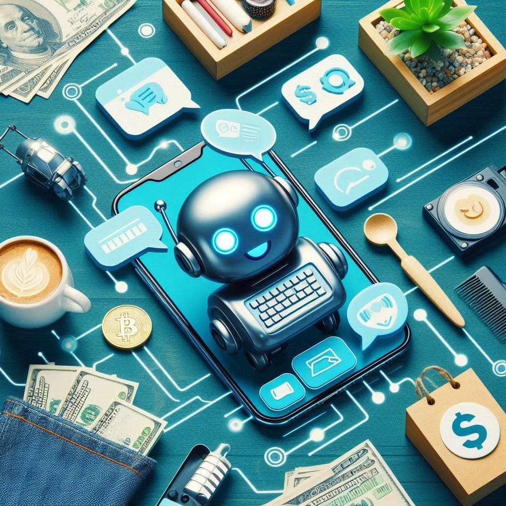 Illustration der Chatbot- und Benutzerinteraktion als Beispiel für Conversational-Commerce-Strategien